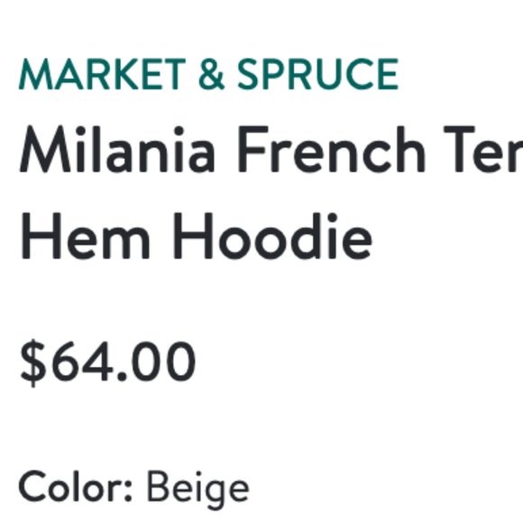 NWT - Market & Spruce Milania French Terry Curved Hem Hoodie - Picture 2 of 6